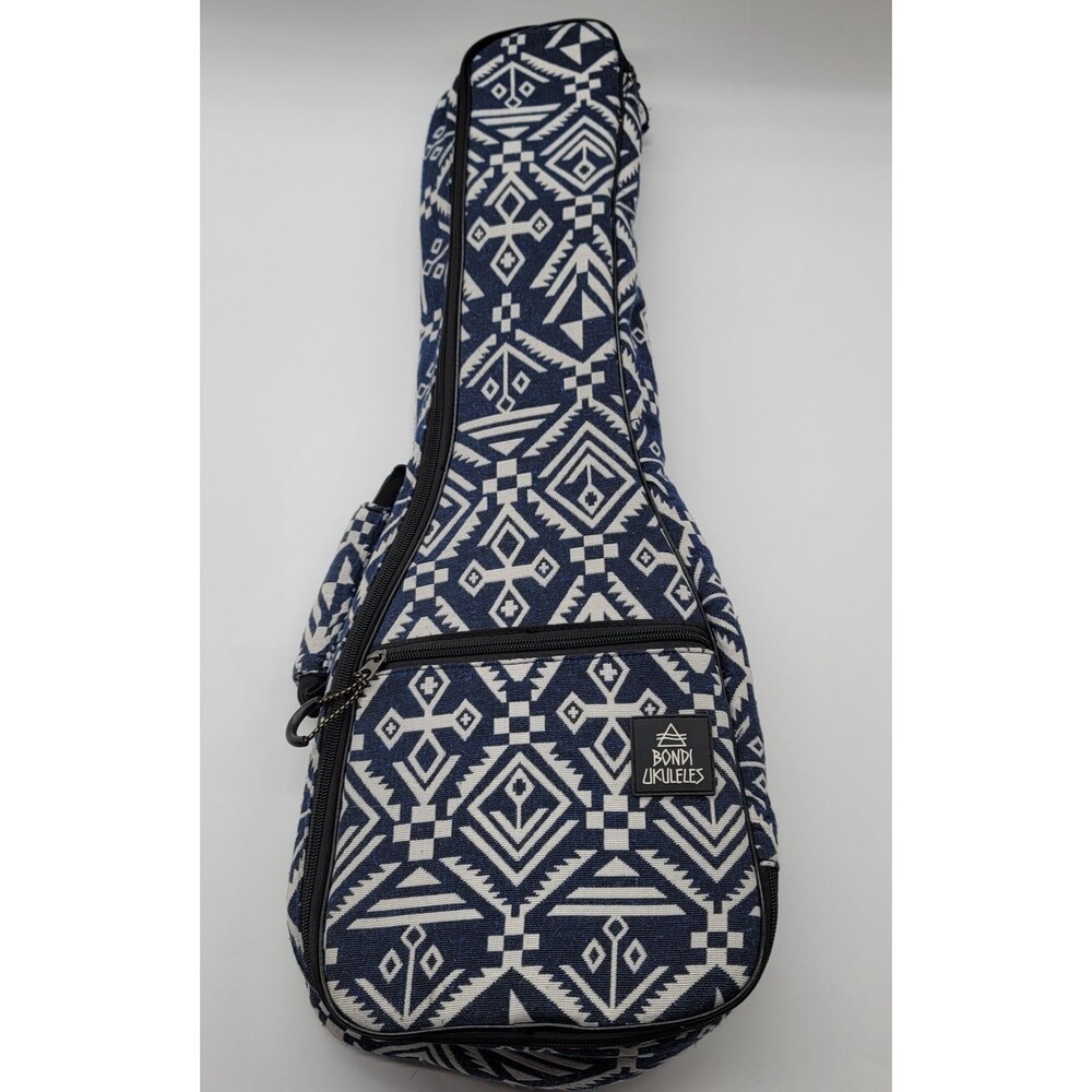 Bondi Ukuleles Padded Gig Bag Case - Blue Geometric Tribal Pattern
